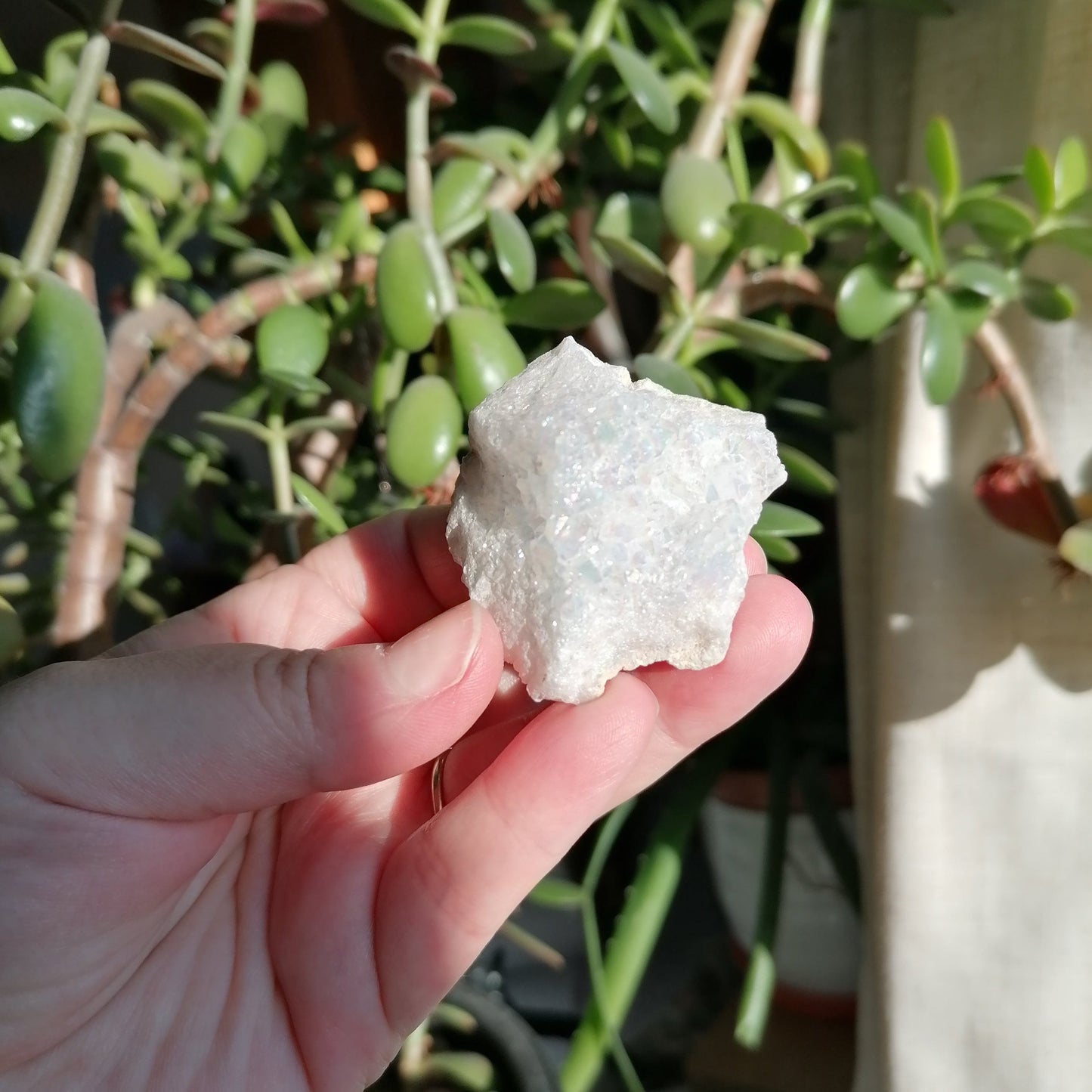 White Aura Quartz Cluster