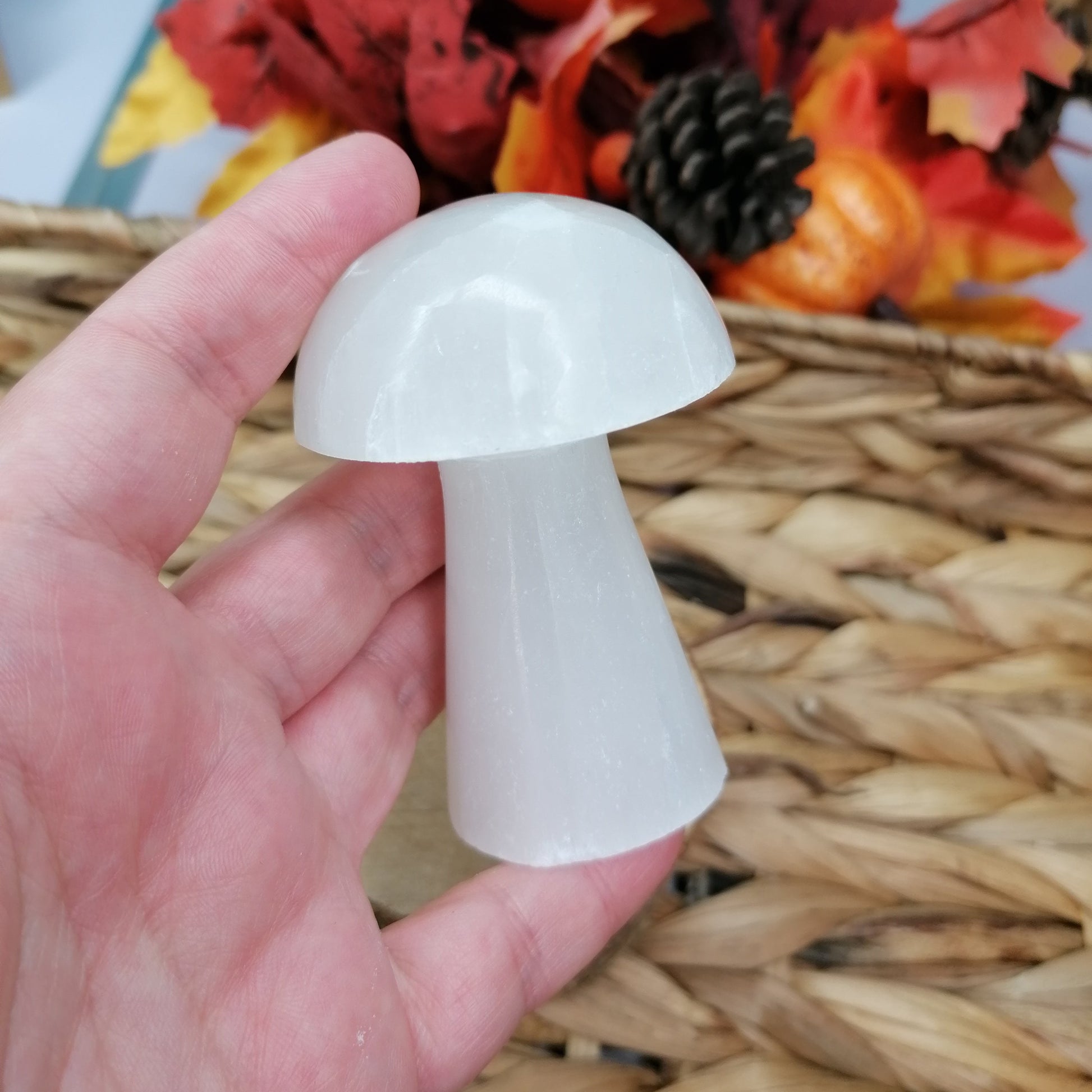 White Selenite Crystal Mushroom