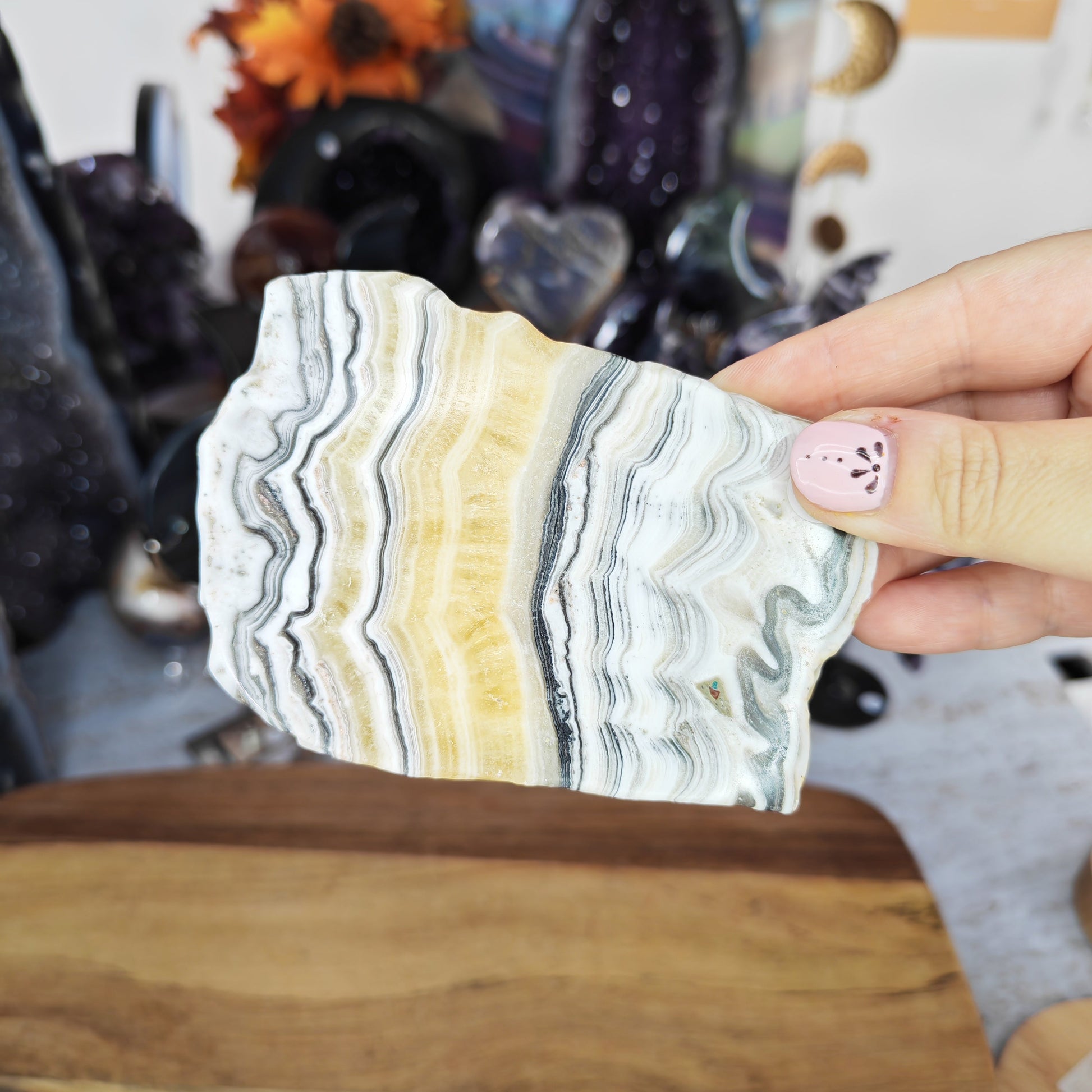 Zebra Calcite Slice