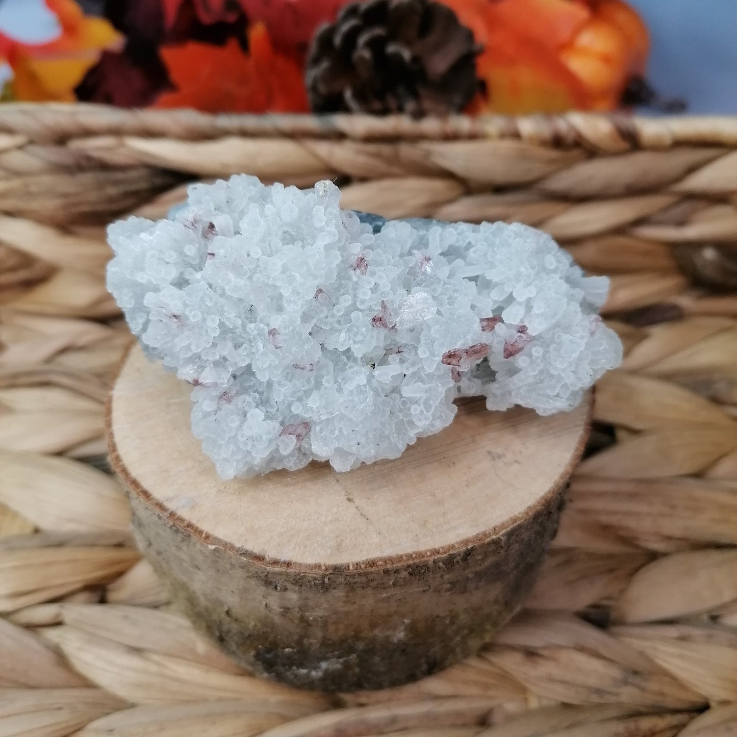 White Zeolite Cluster with crystal formations