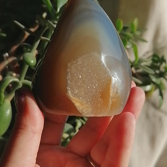 large agate amethyst flame