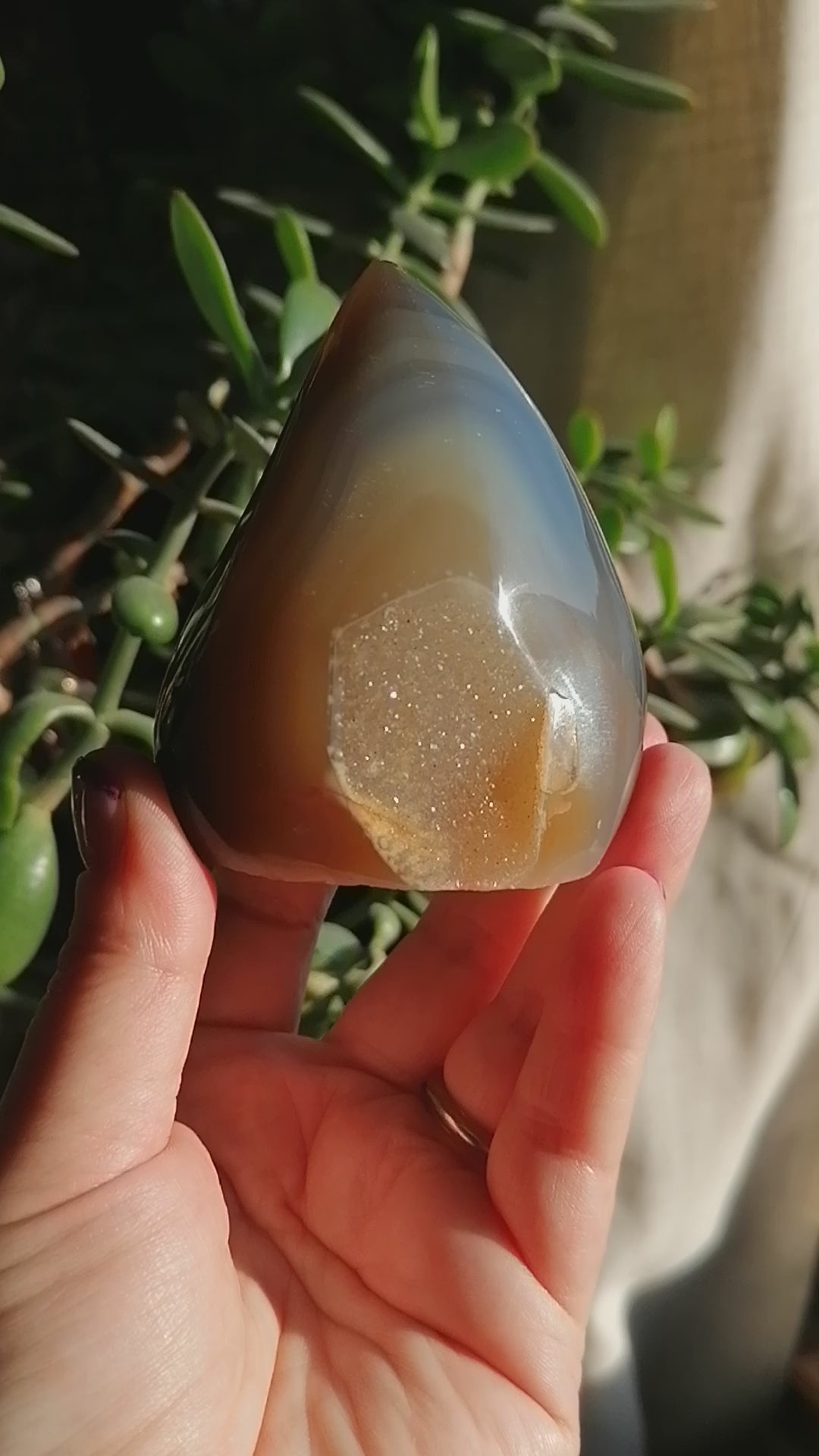 large agate amethyst flame