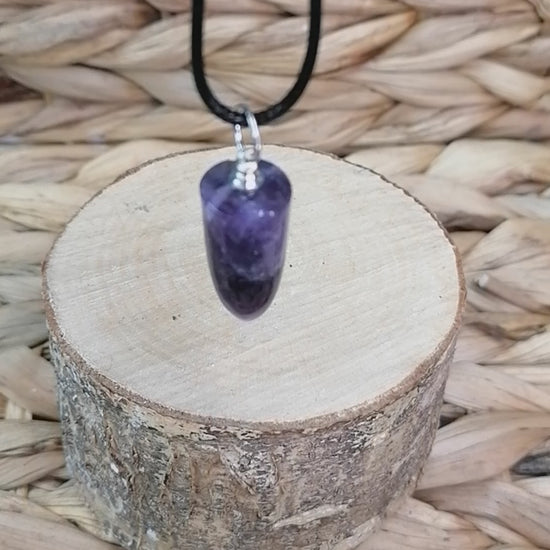 Amethyst Crystal Bullet Point Necklace