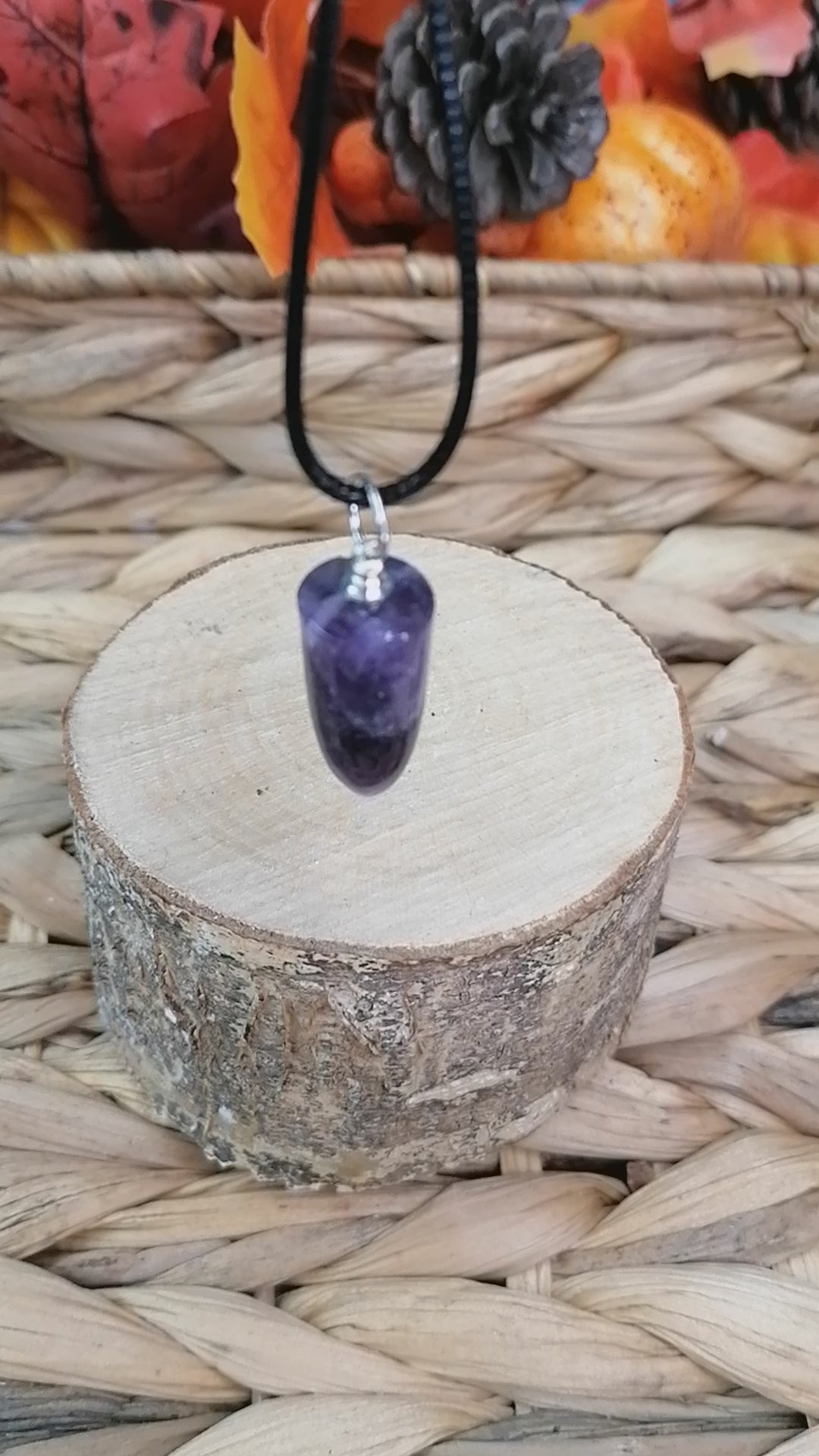 Amethyst Crystal Bullet Point Necklace