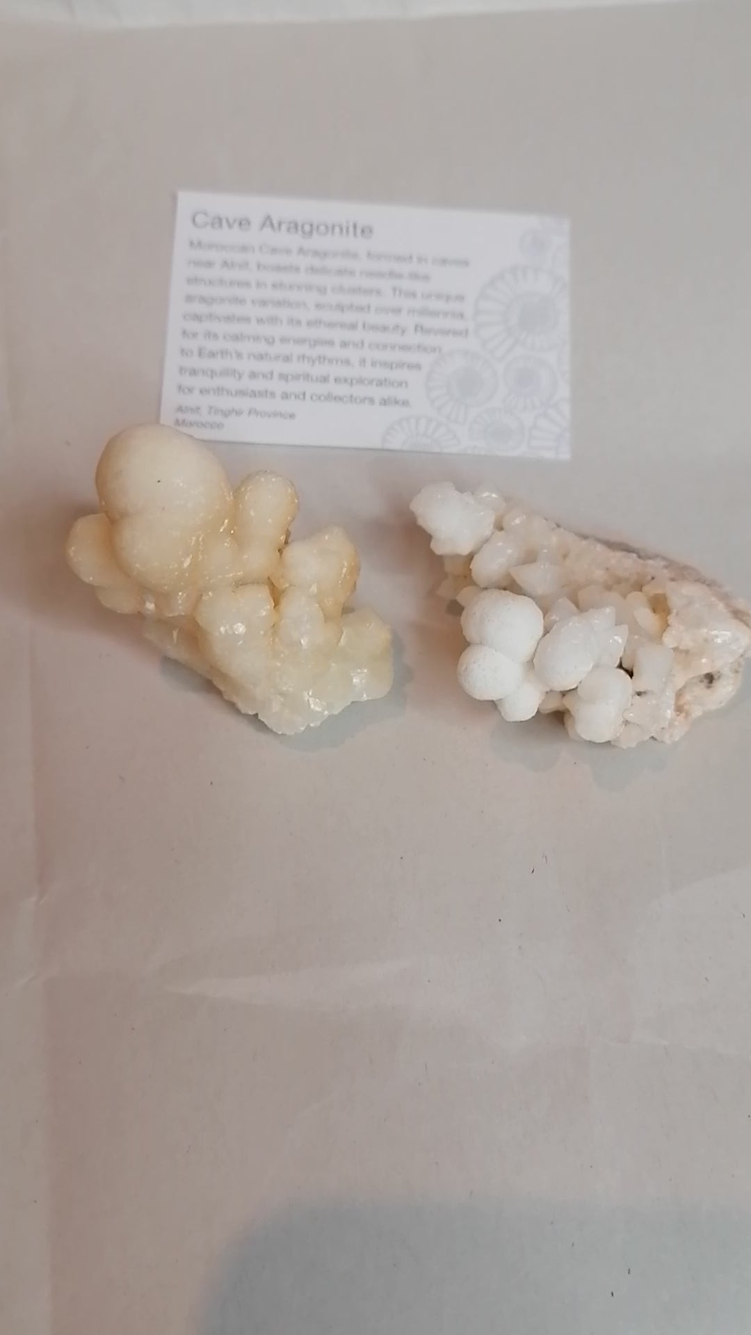 short video of the white cave aragonite from all sides