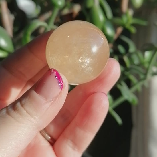 optical honey calcite sphere