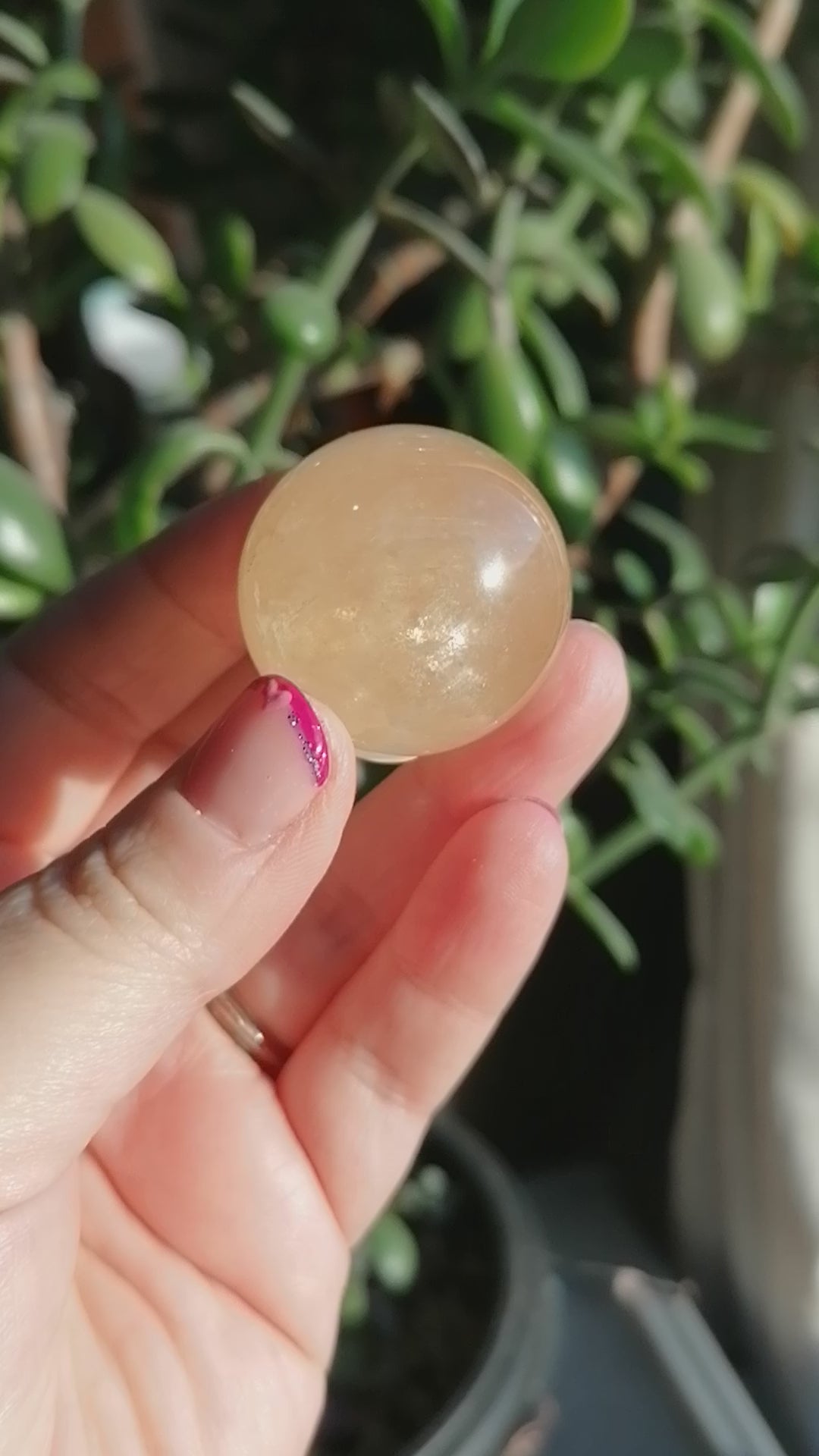 optical honey calcite sphere