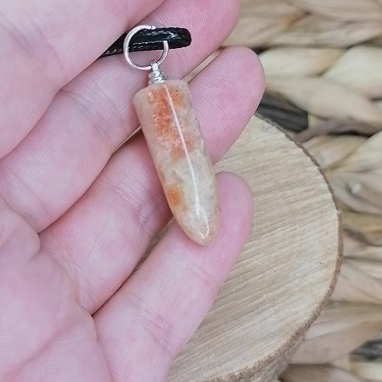 Sunstone Crystal Bullet Point Necklace