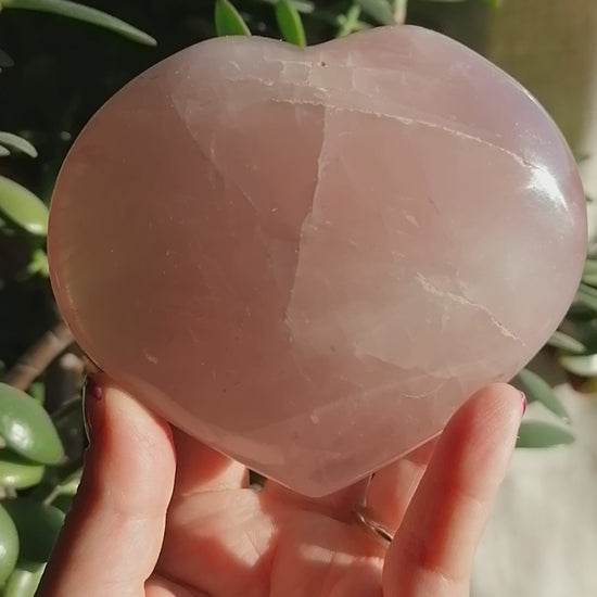 Large Rose Quartz Crystal Heart