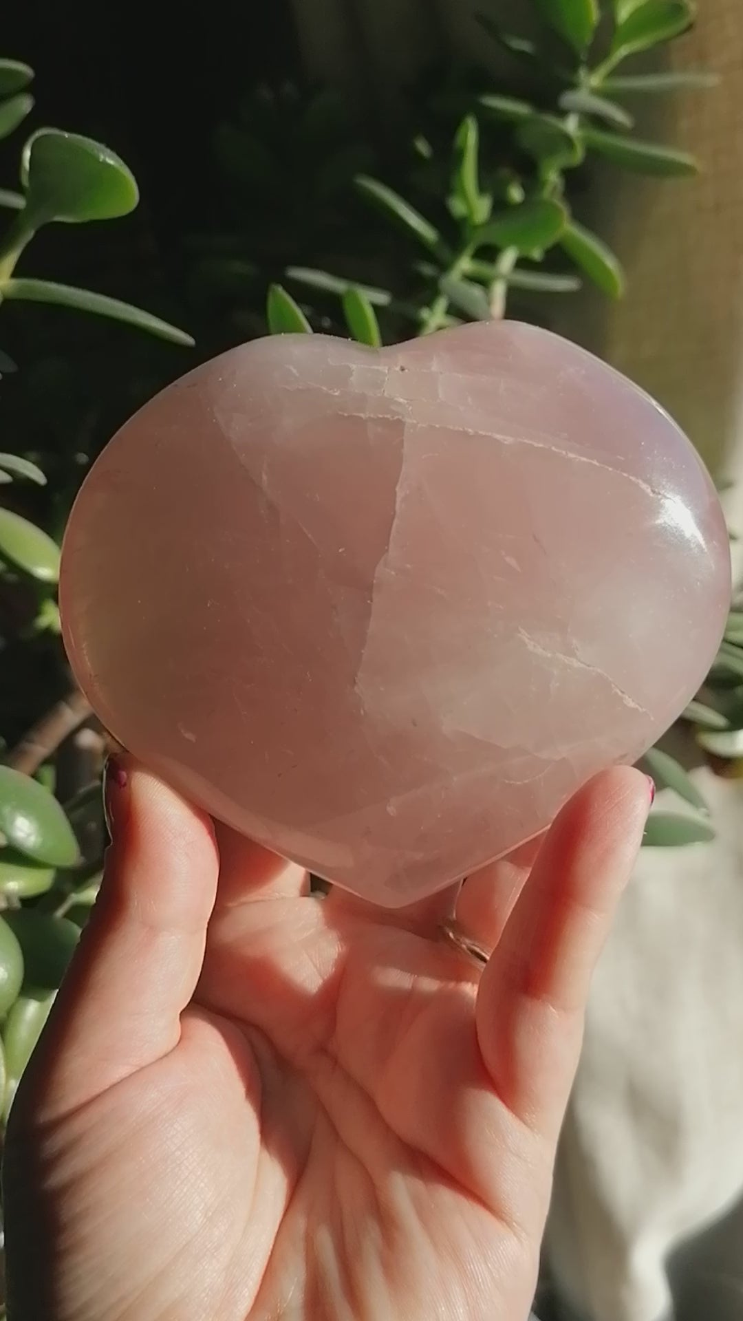 Large Rose Quartz Crystal Heart