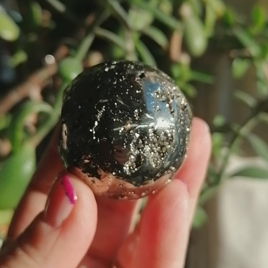 Gold Sparkly Pyrite Sphere