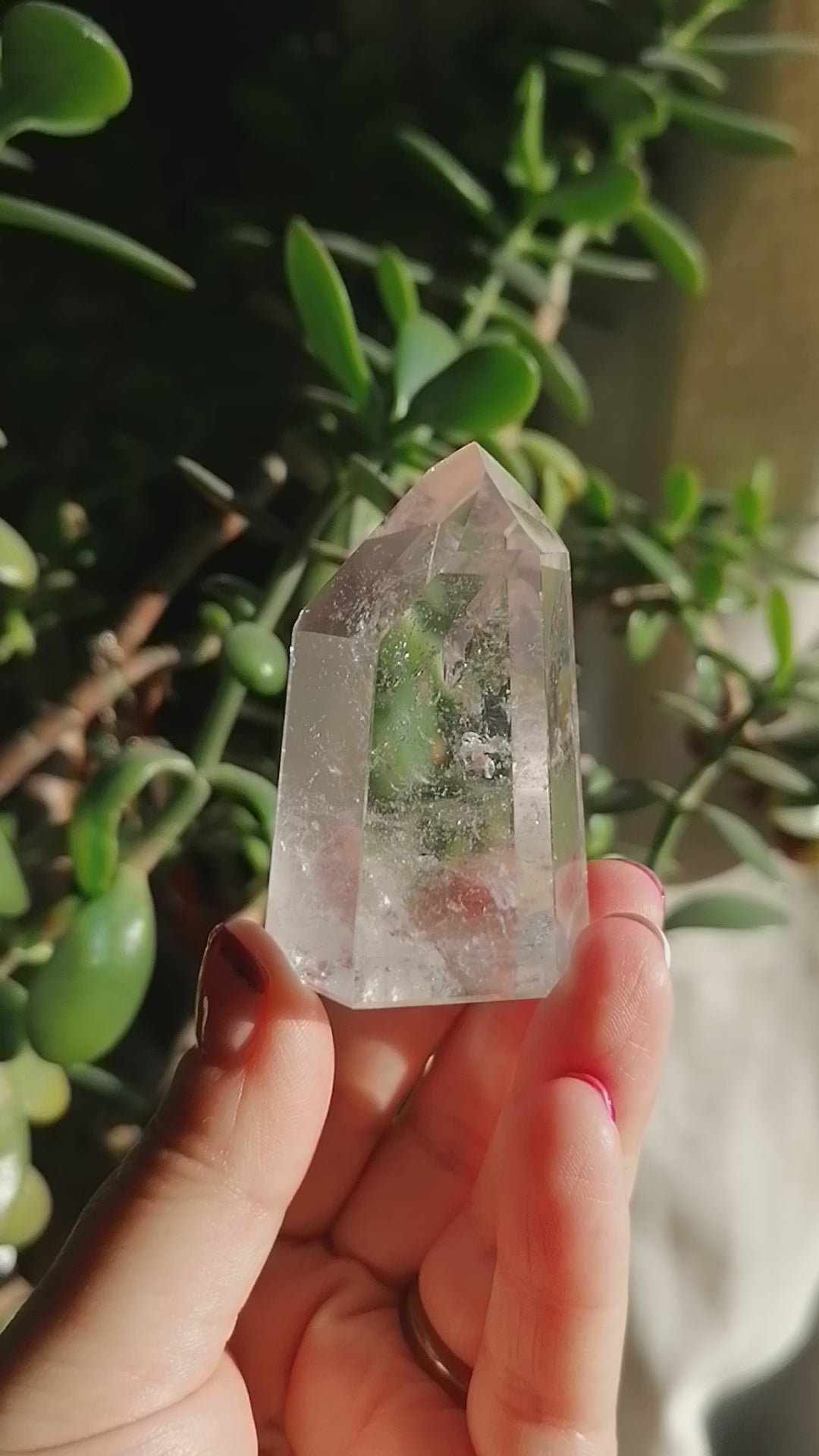 clear quartz tower