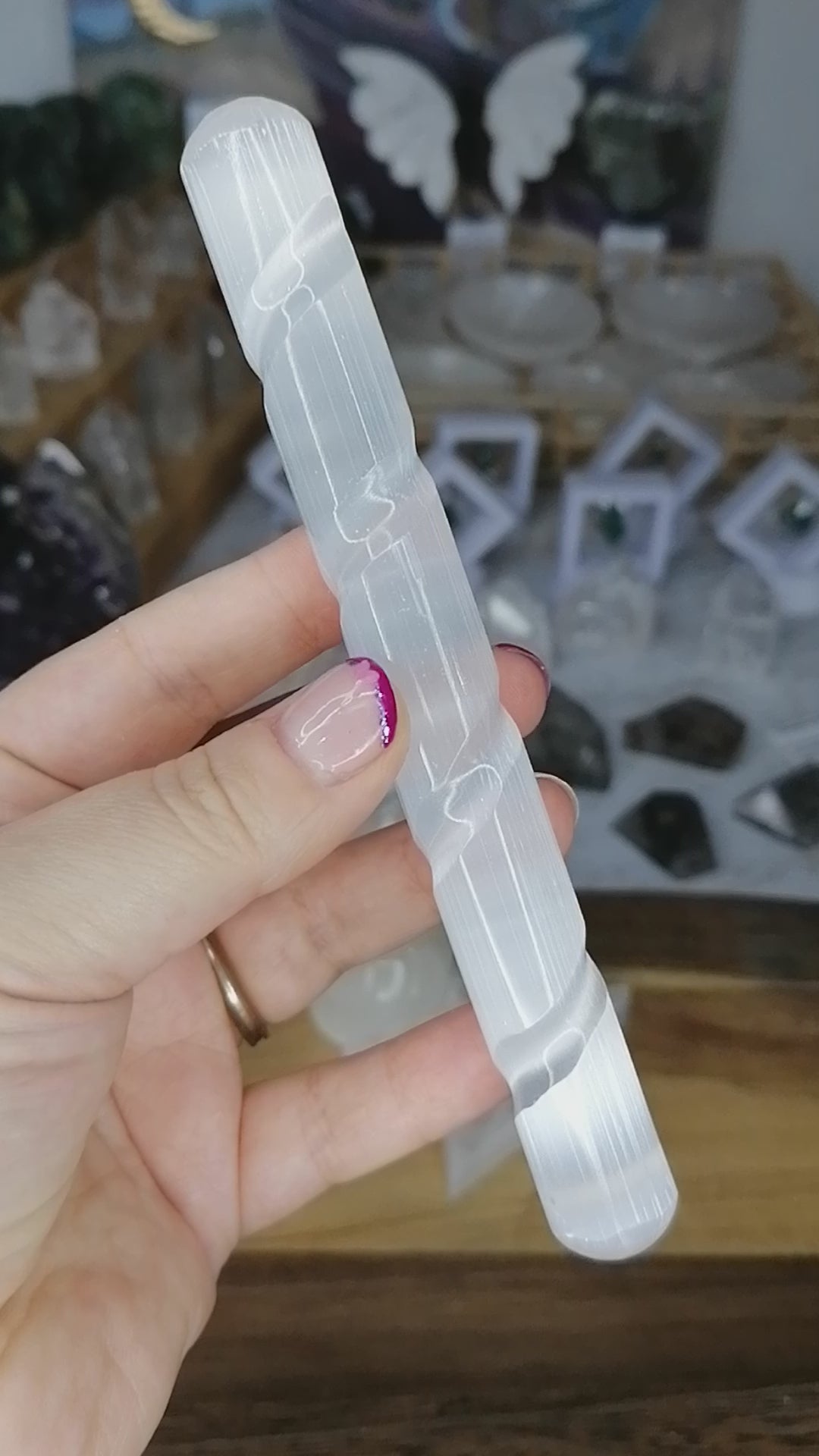 Selenite Crystal Spiral Wand