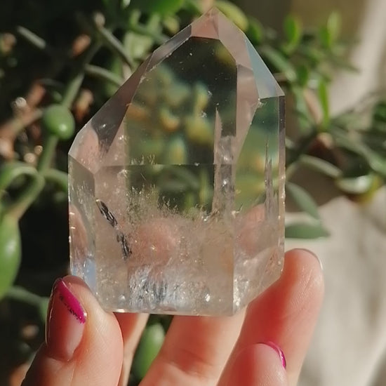 clear quartz tower