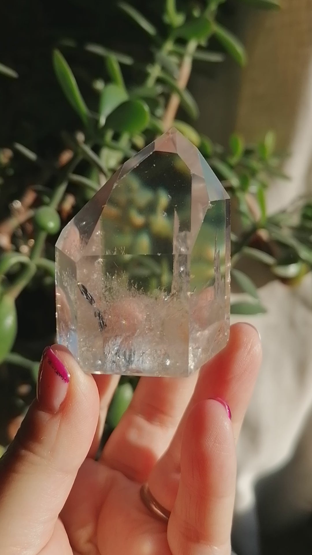 clear quartz tower