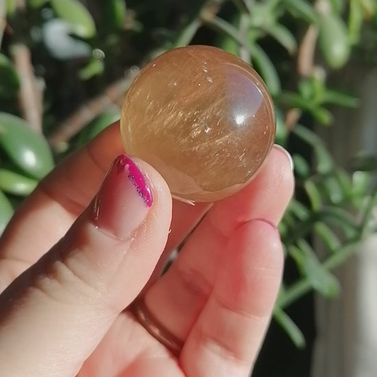 optical honey calcite sphere