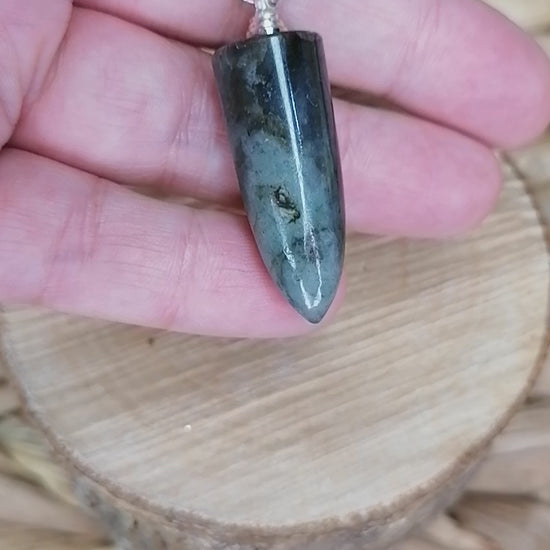 Labradorite Crystal Bullet Point Necklace