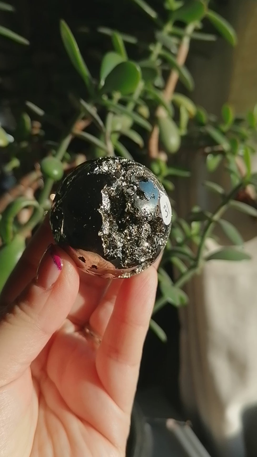 Gold Sparkly Pyrite Sphere