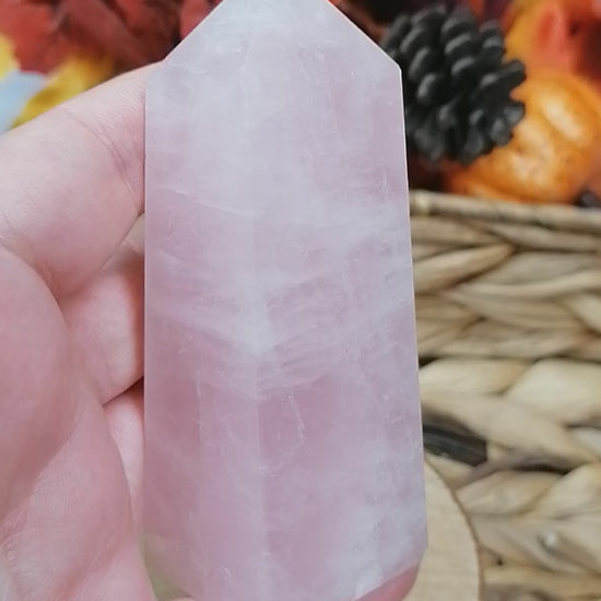 Pink Rose Quartz Obelisk Tower