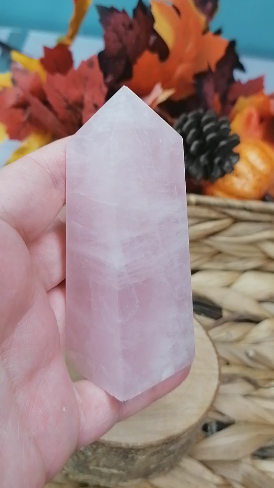 Pink Rose Quartz Obelisk Tower