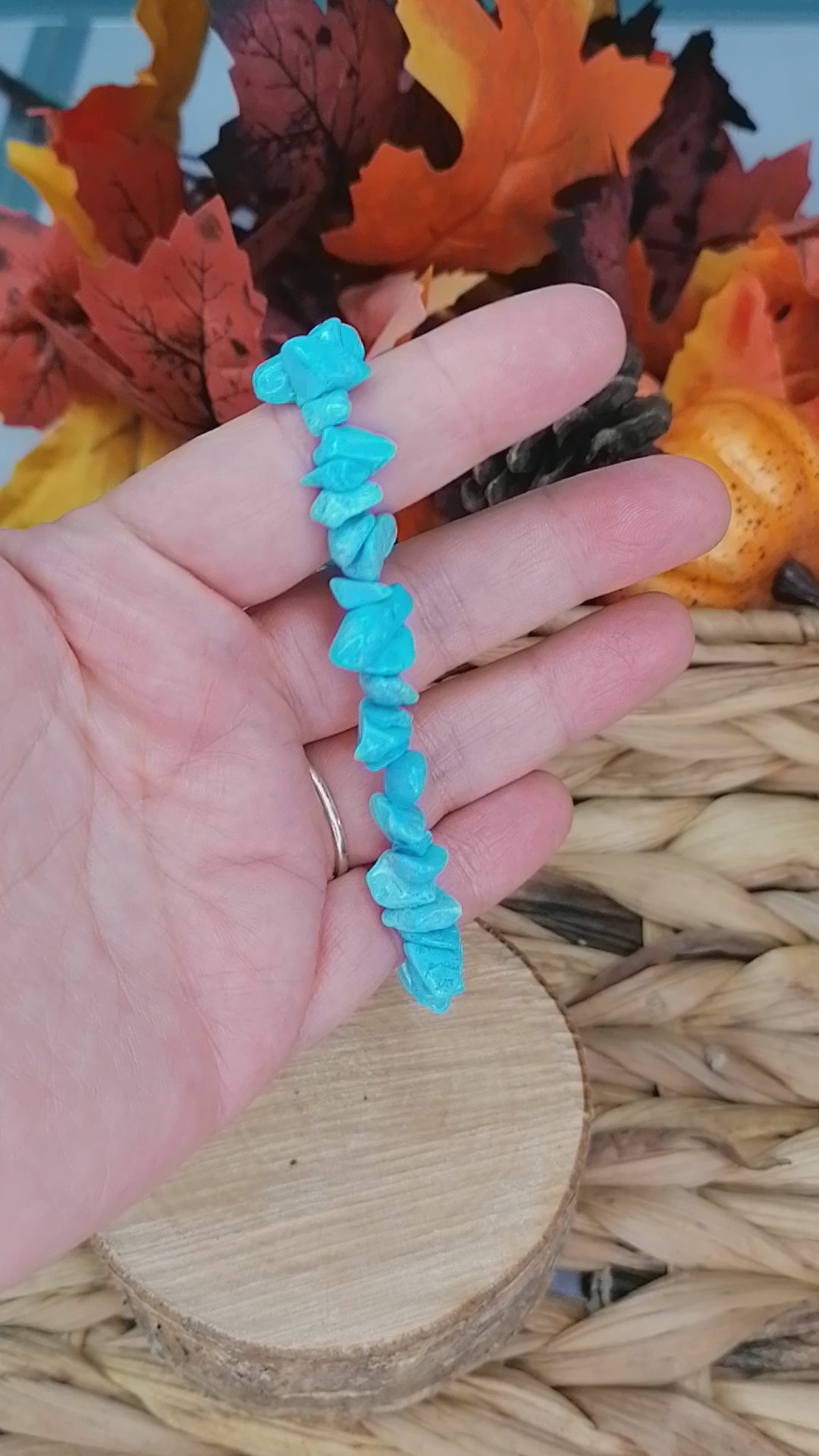 Blue Howlite Crystal Chip Bracelet