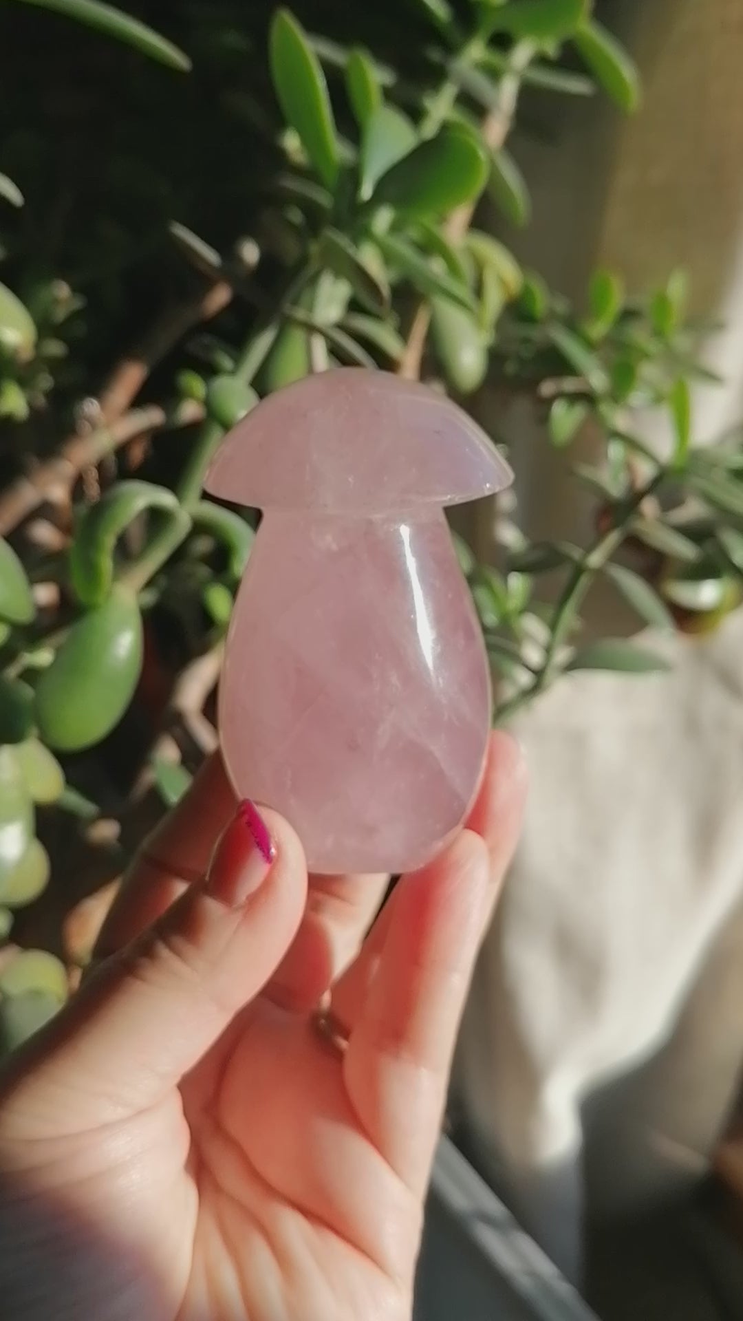 Large Pink Rose Quartz Mushroom