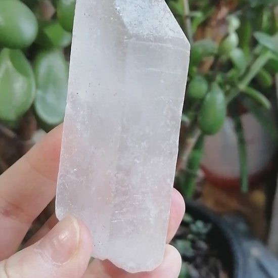 clear quartz point chunky and frosty