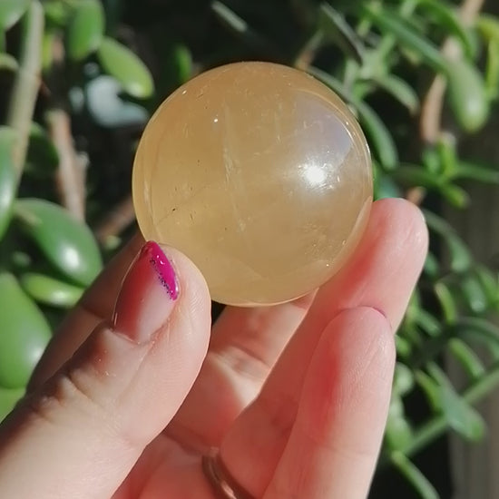 optical honey calcite sphere