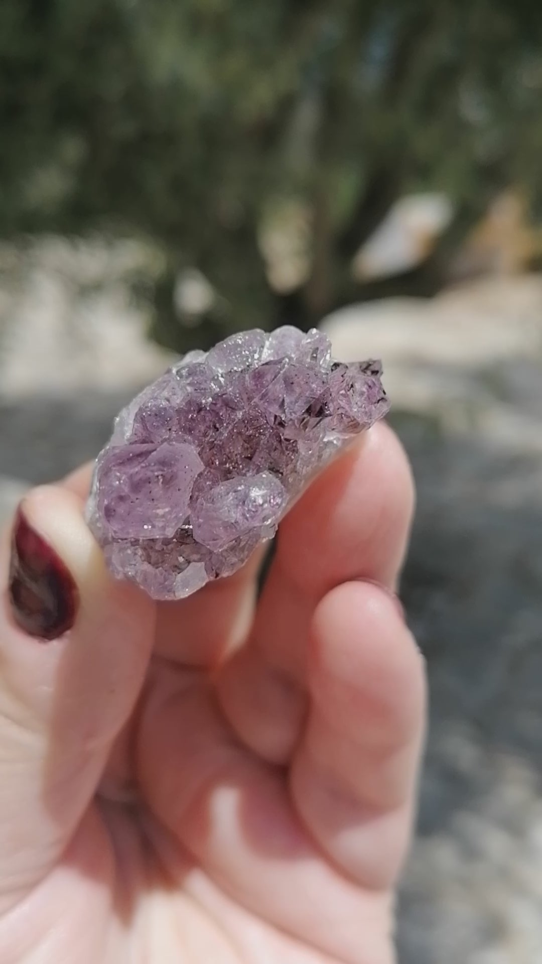 small purple amethyst cluster