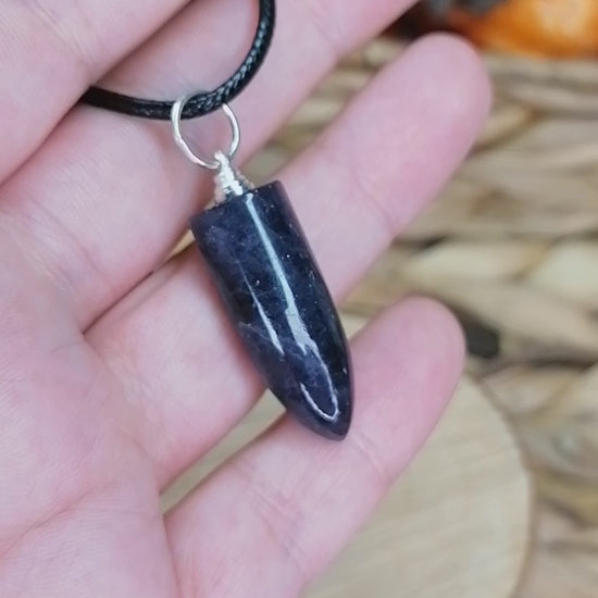 Iolite Crystal Bullet Point Necklace