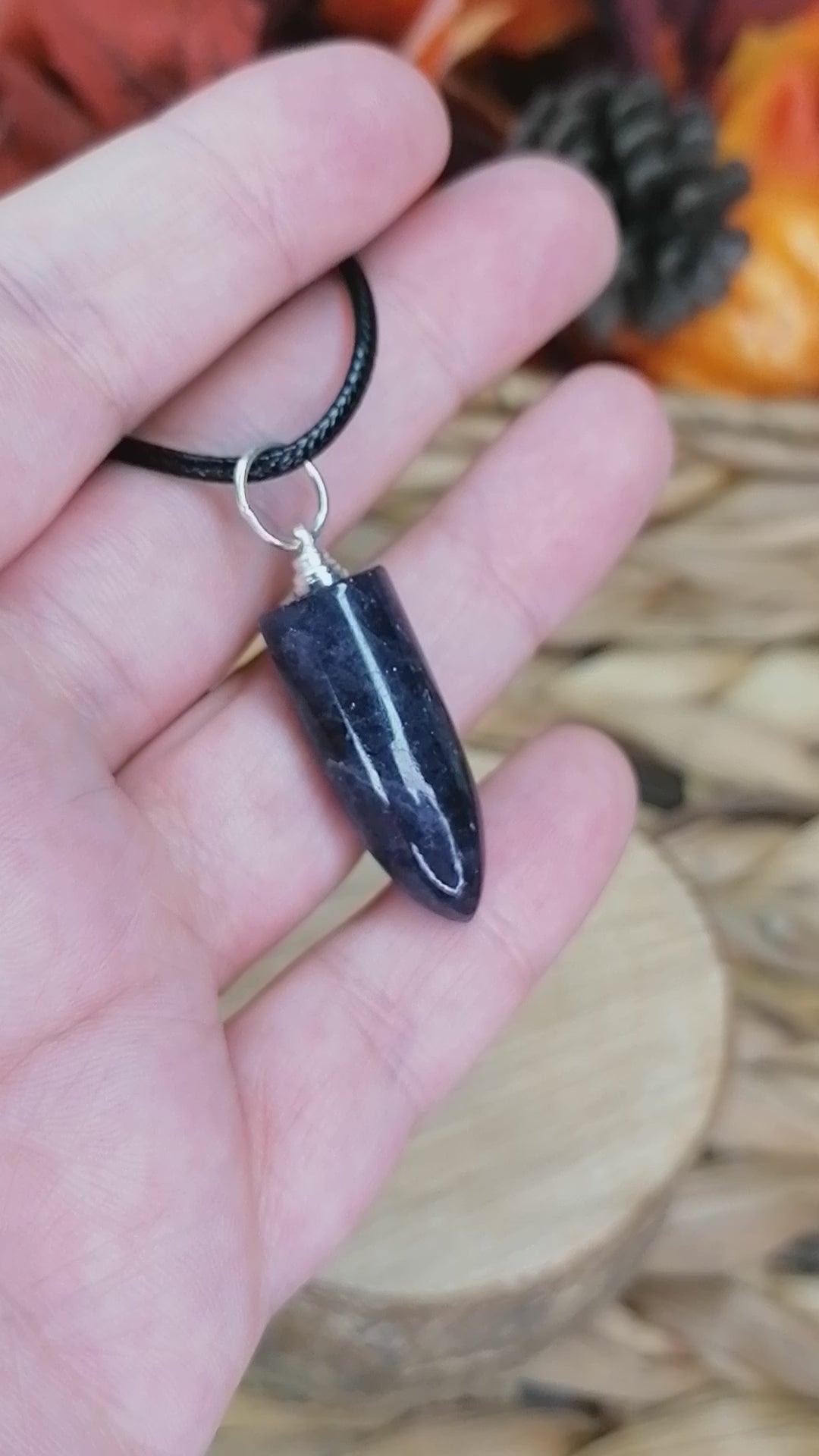 Iolite Crystal Bullet Point Necklace