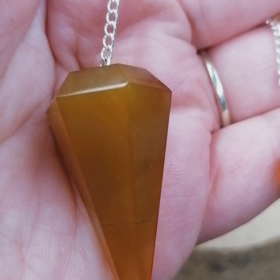 Carnelian Crystal Pendulum