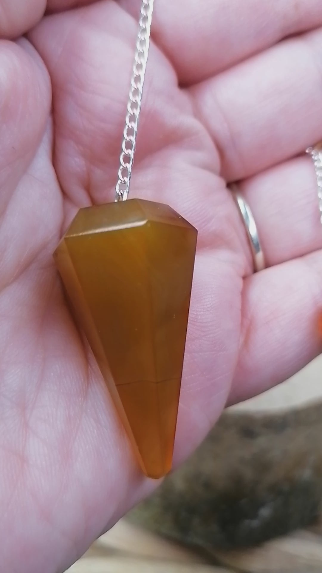 Carnelian Crystal Pendulum