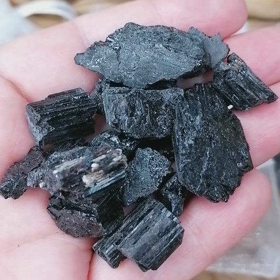 Black Tourmaline Chips in bag