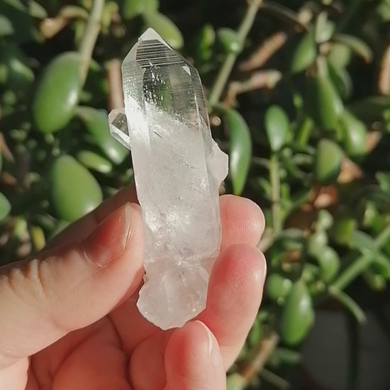 High grade Colombian lemurian quartz with pink hue