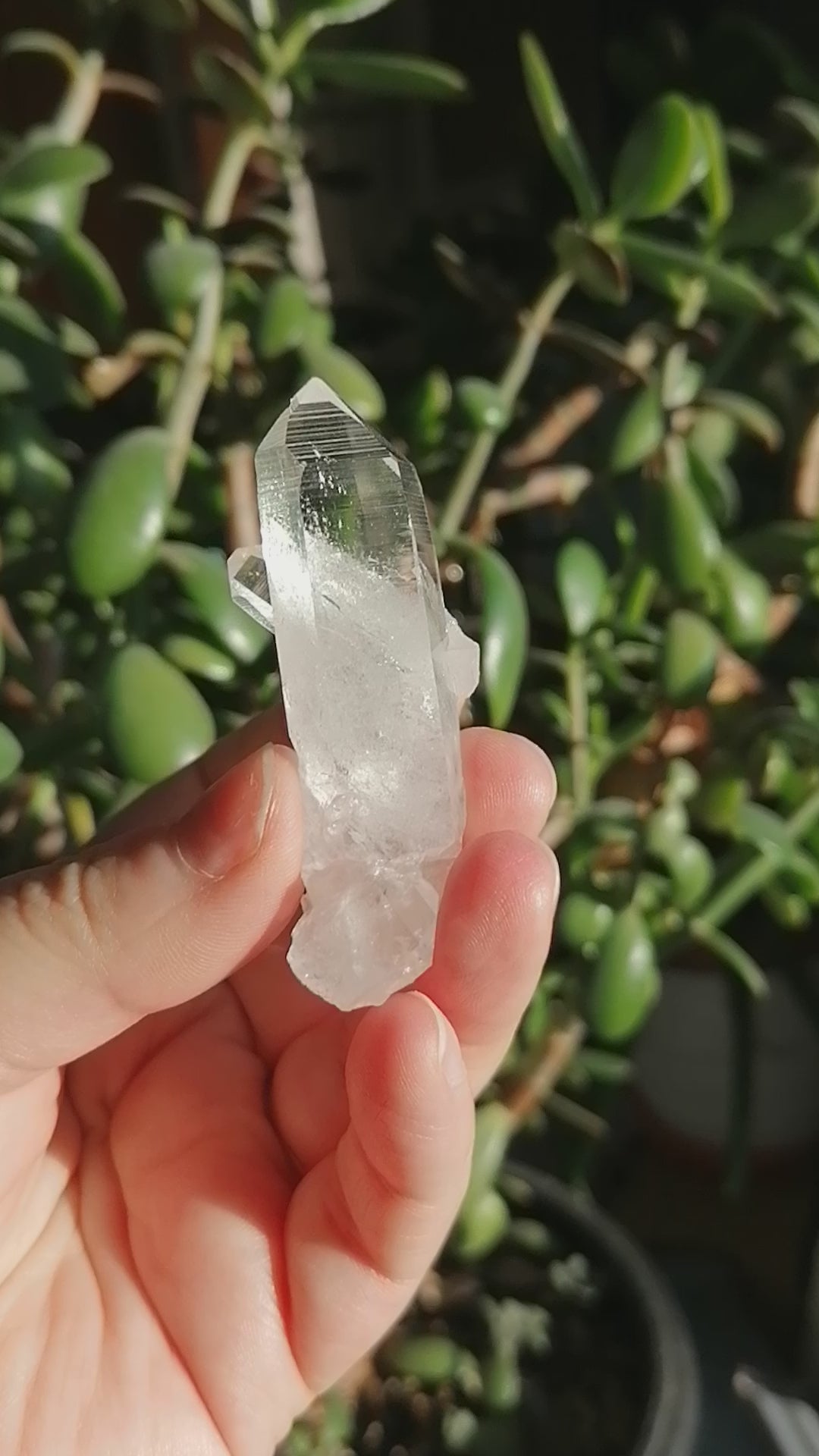 High grade Colombian lemurian quartz with pink hue