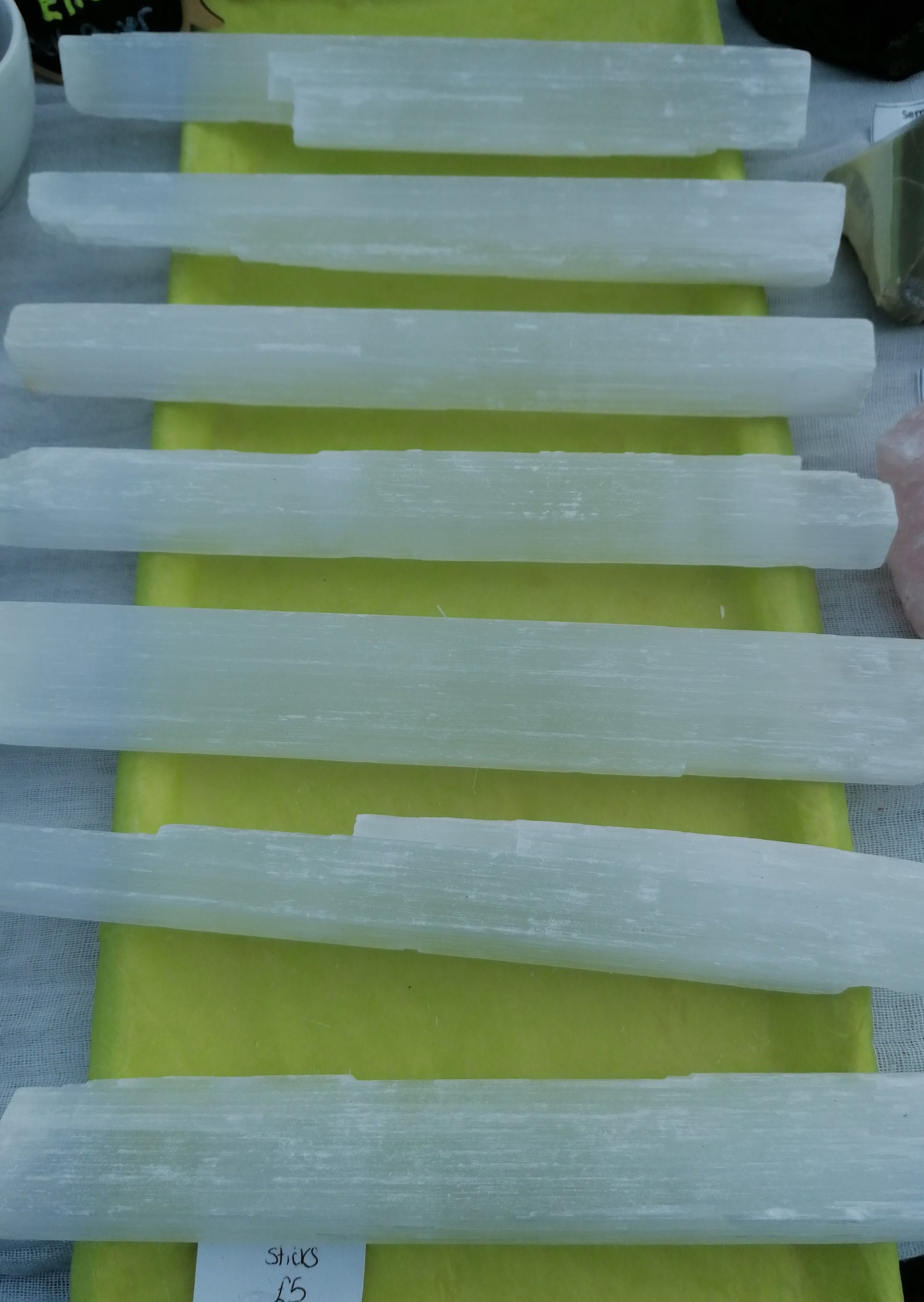 large white selenite stick wand