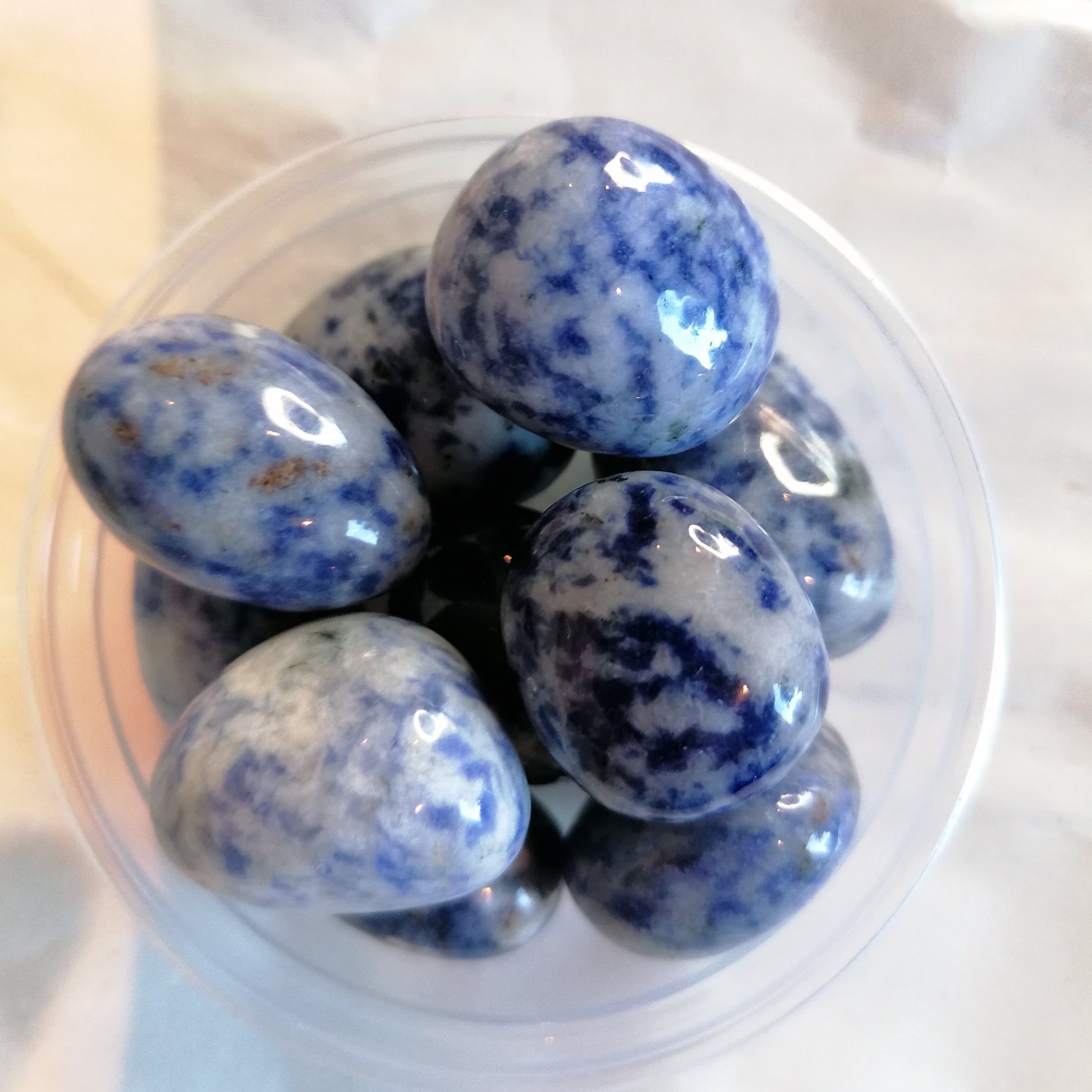 blue sodalite quartz crystal tumblestones