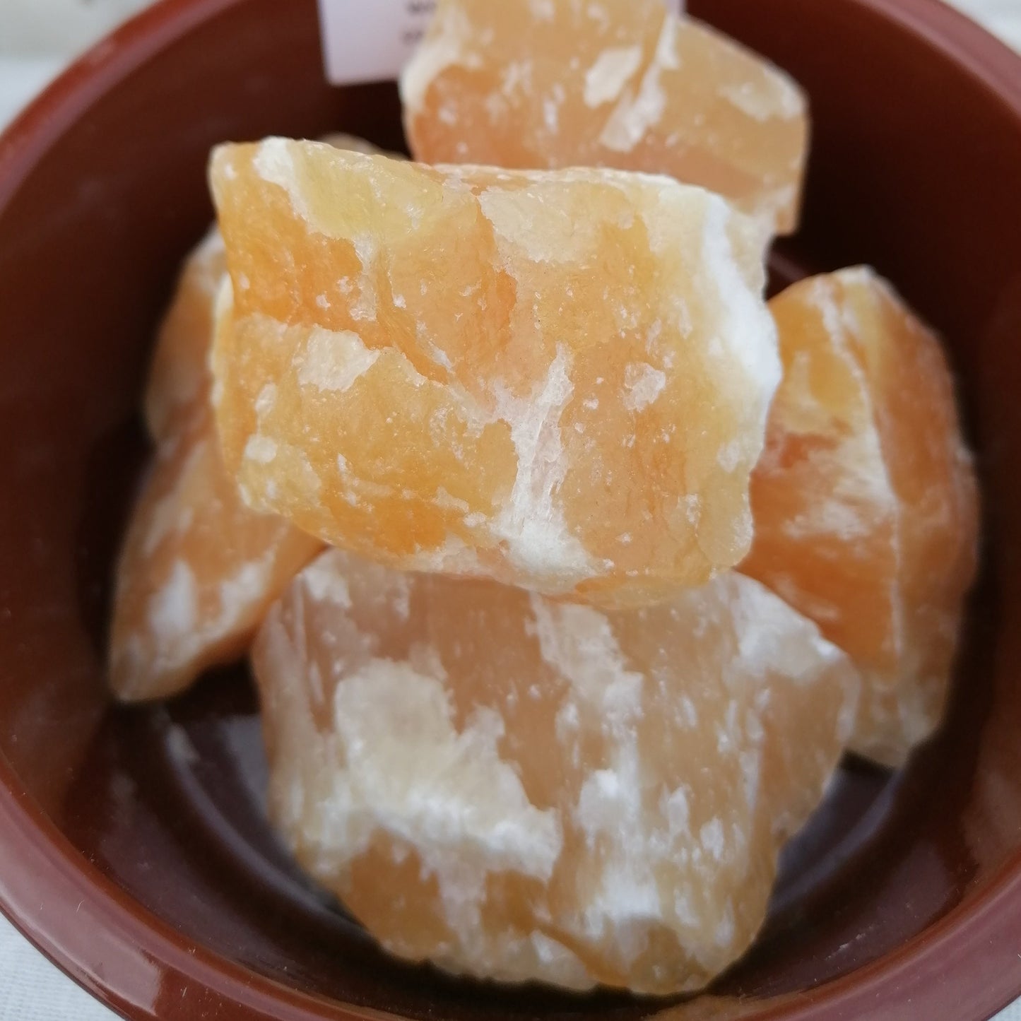 large orange raw chunks of orange calcite