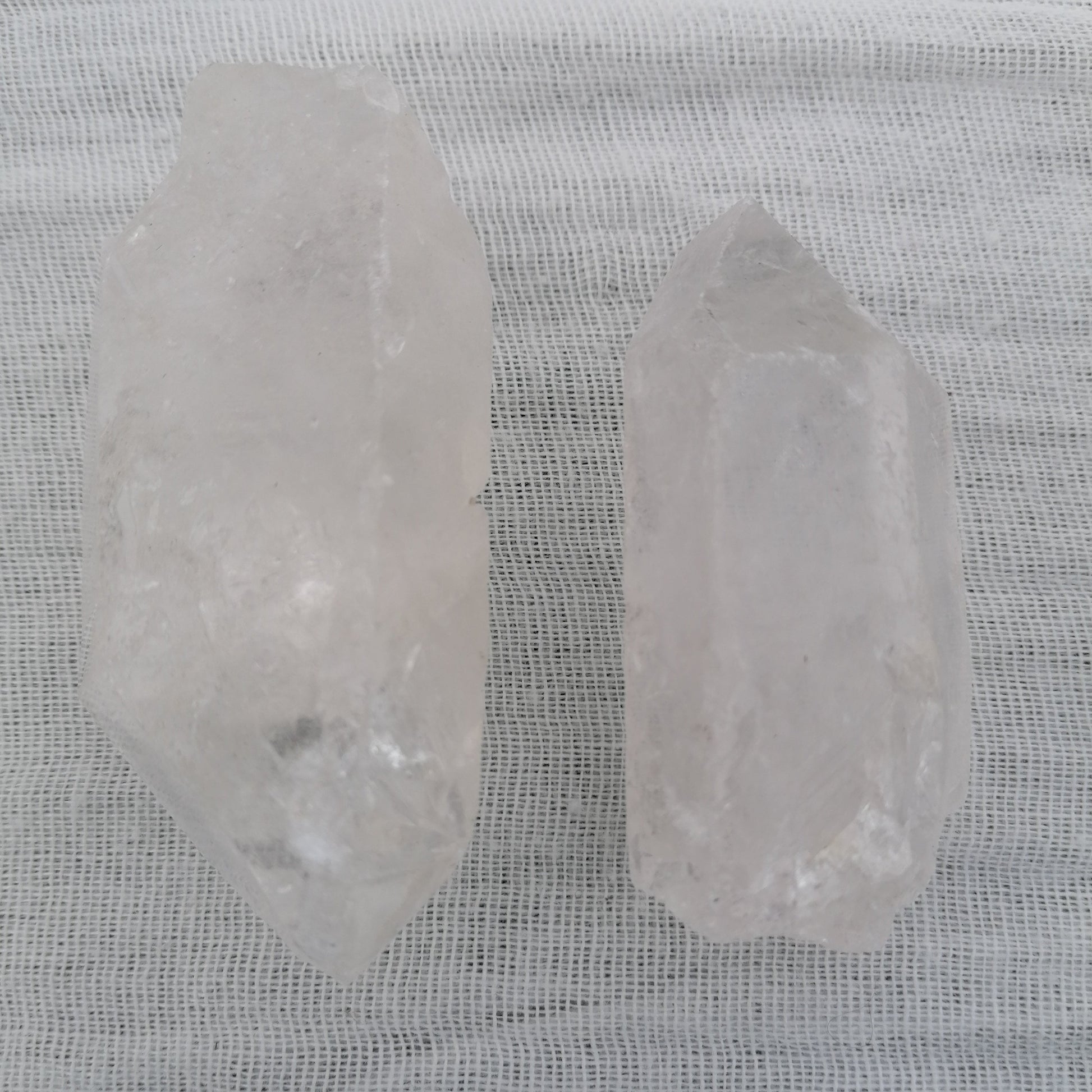 two large clear quartz points