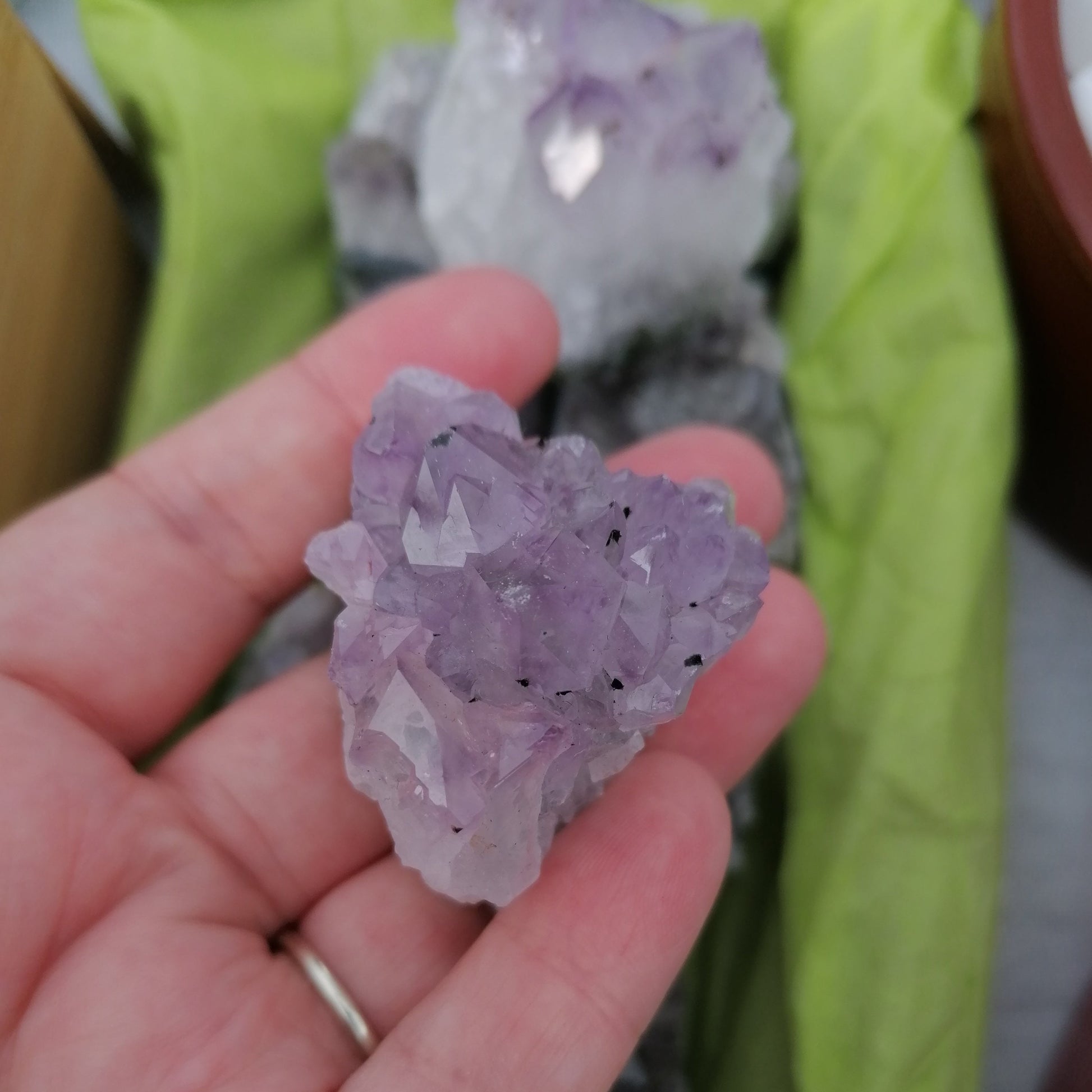 small purple amethyst cluster