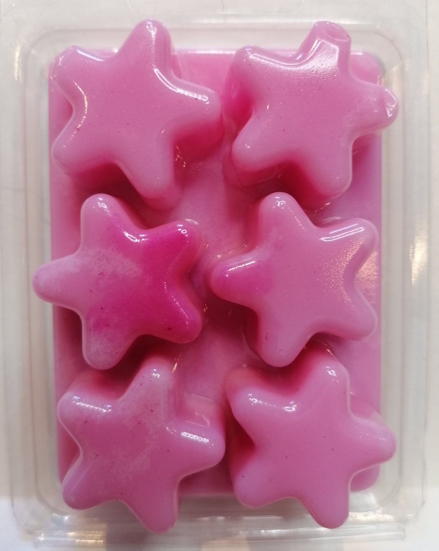 pink wax melt in star clamshell