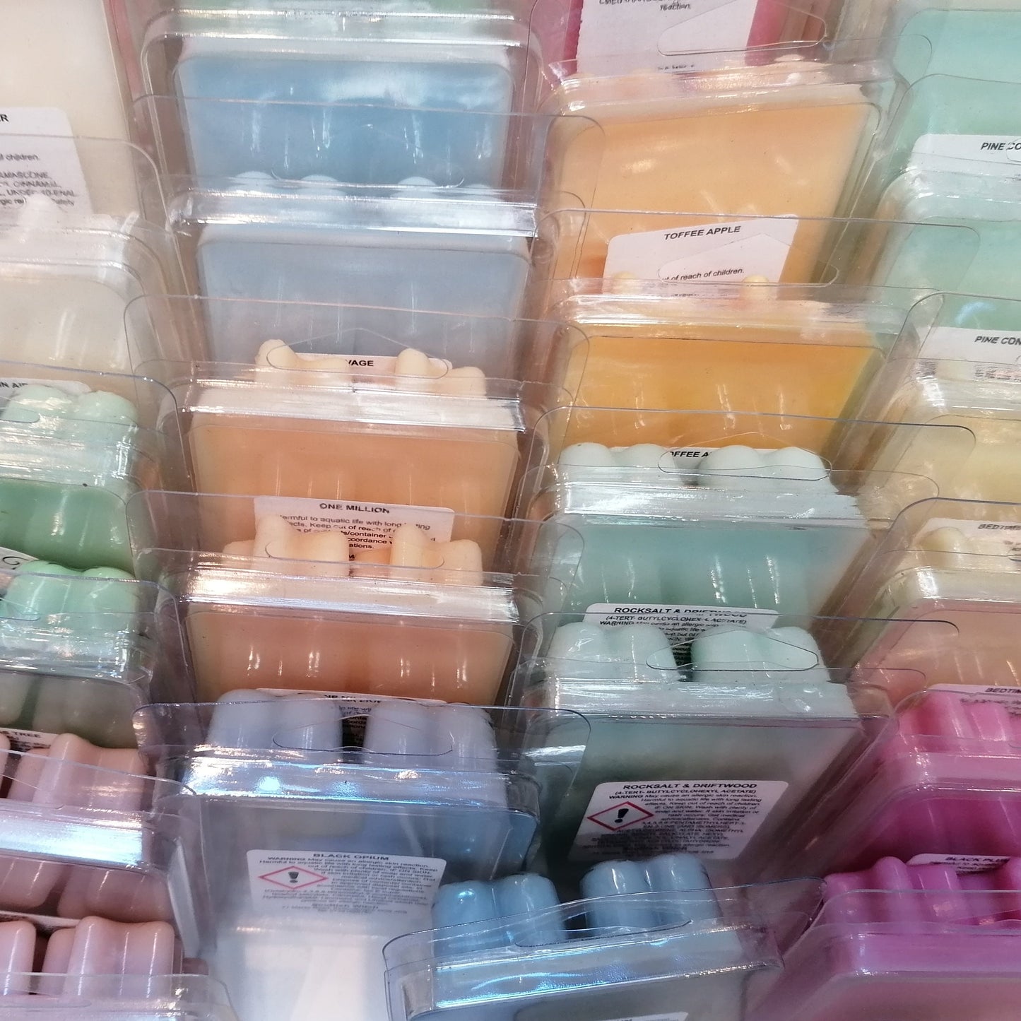 selection of colourful wax melts