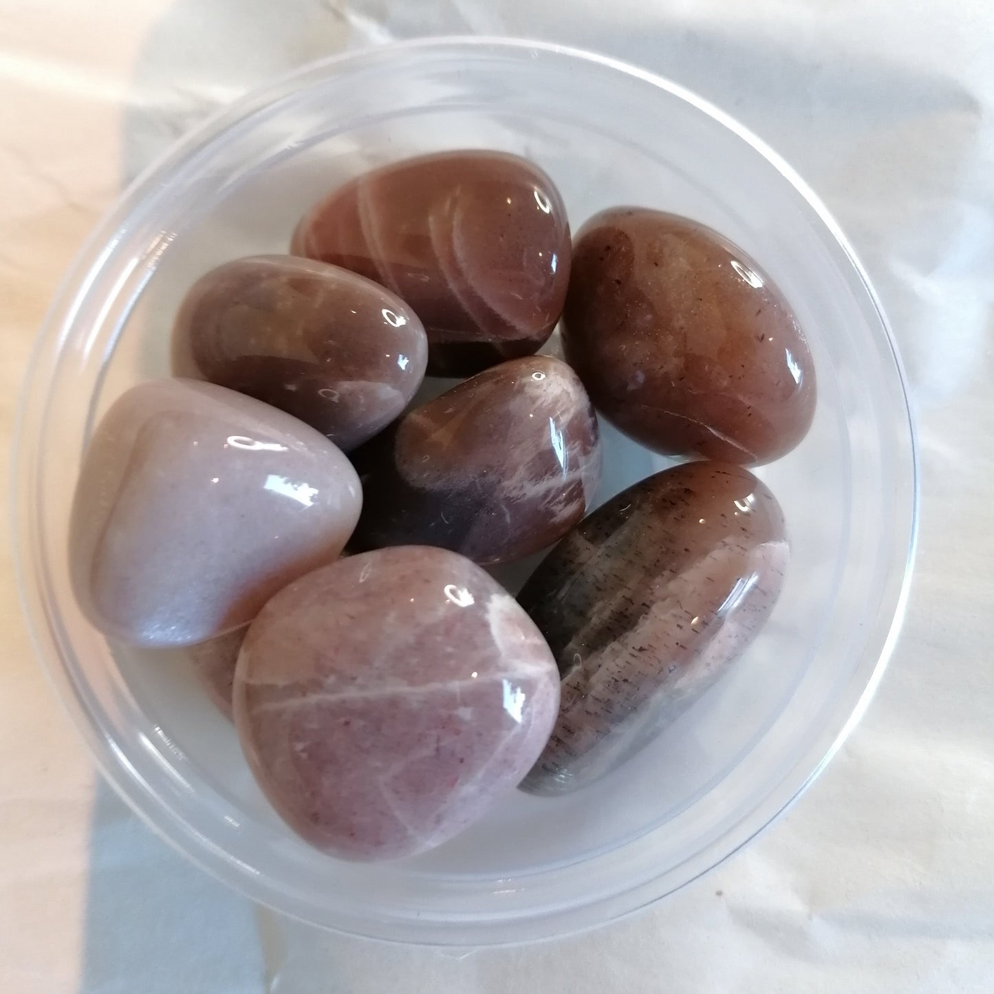 Pink moonstone crystal tumblestones