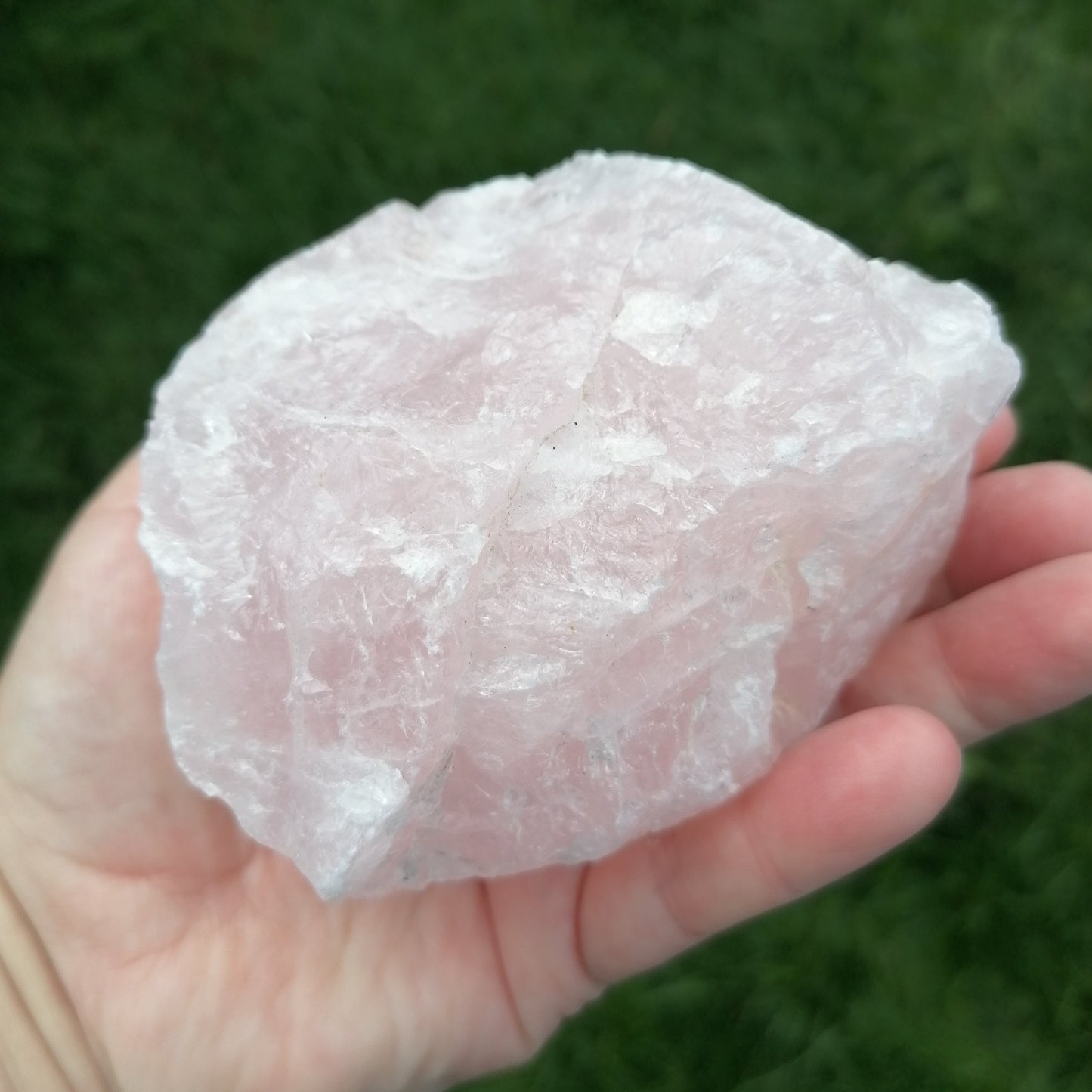 large pink raw rose quartz chunk