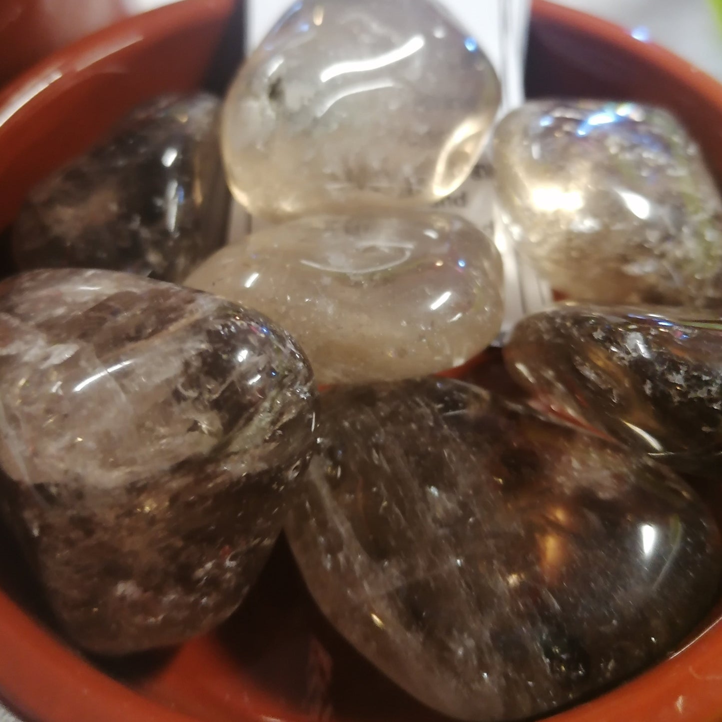 clear brown smokey quartz tumblestone