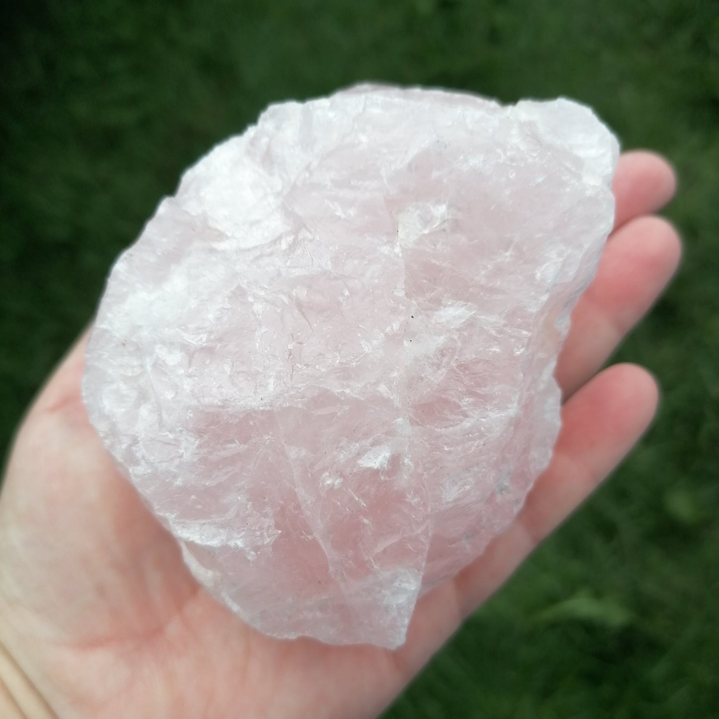 large pink raw rose quartz chunk