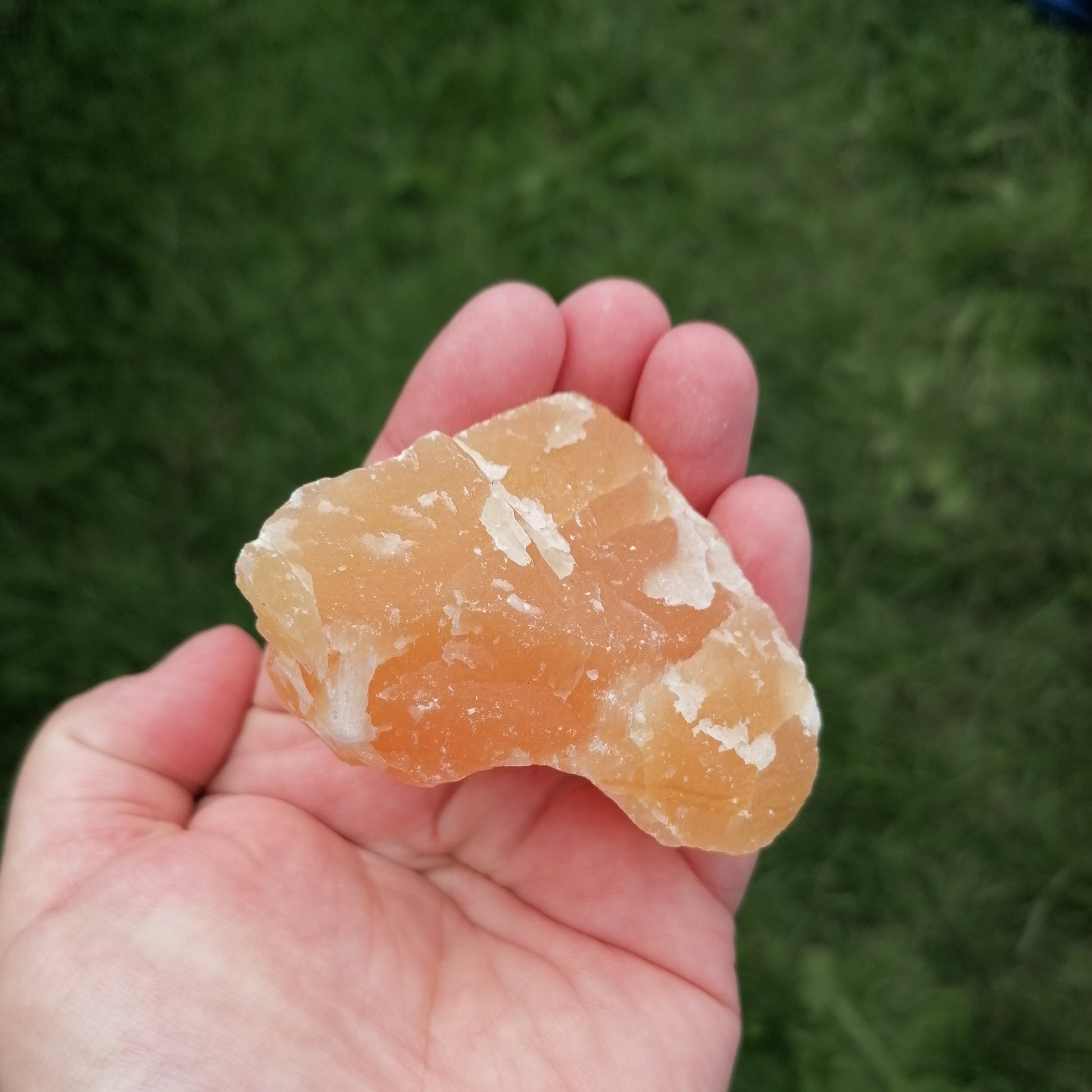 large orange raw chunks of orange calcite