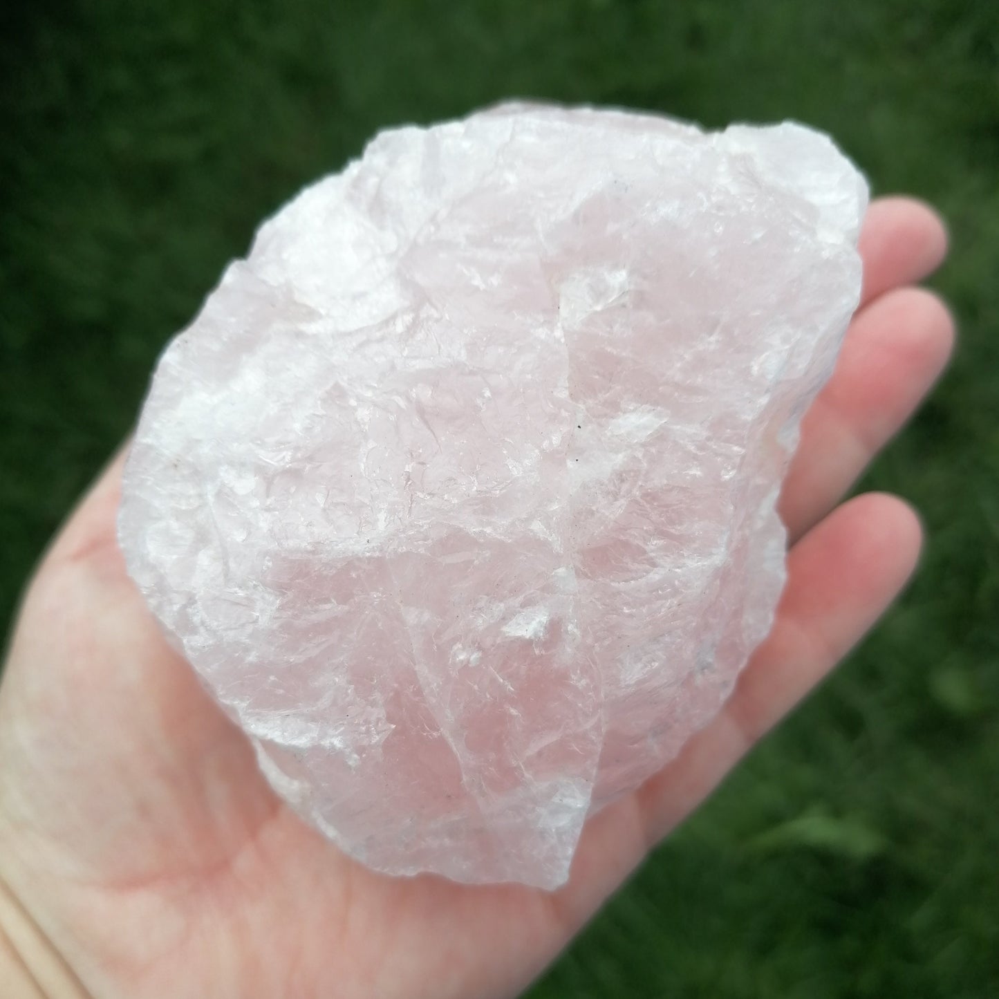 large pink raw rose quartz chunk