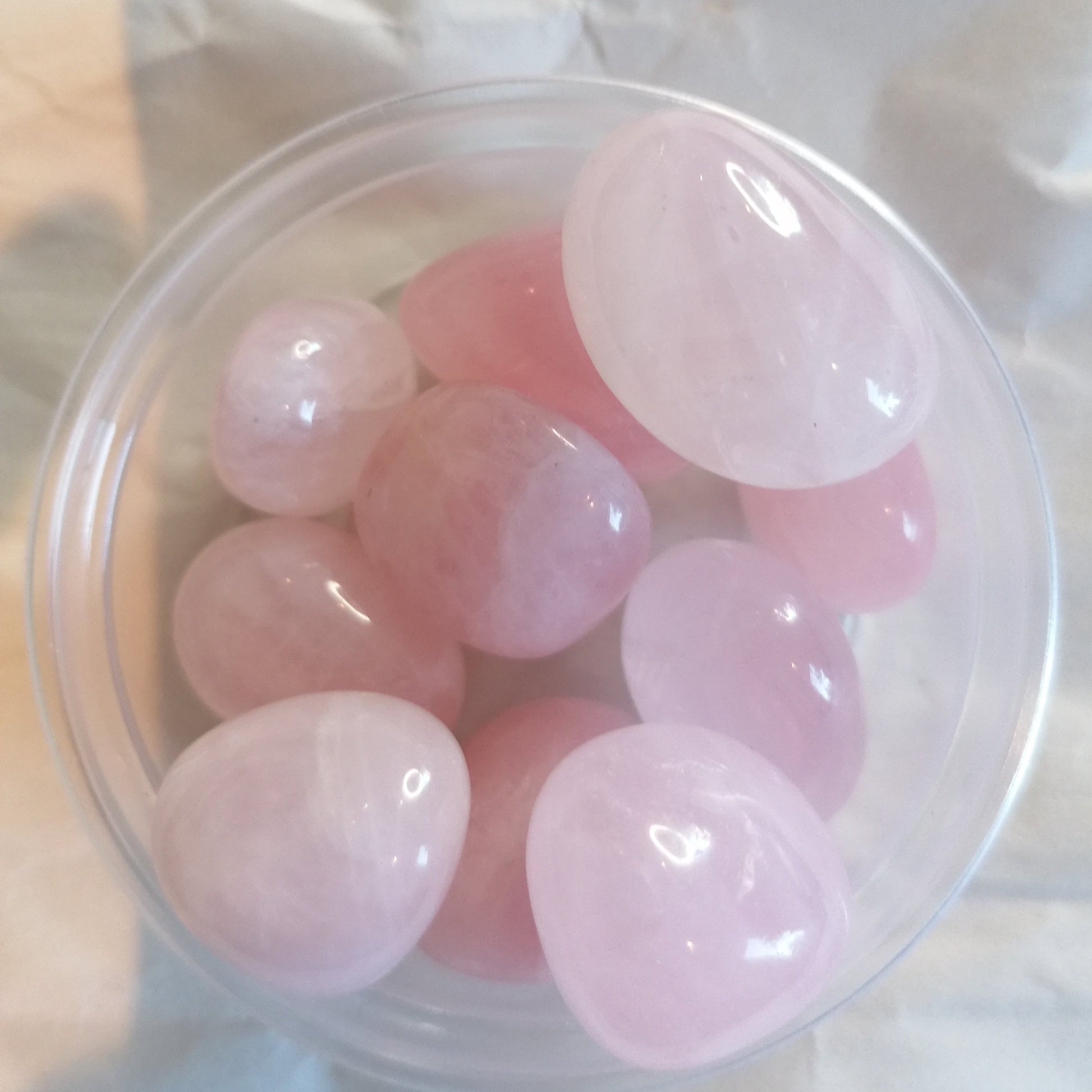 pink rose quartz crystal tumblestones